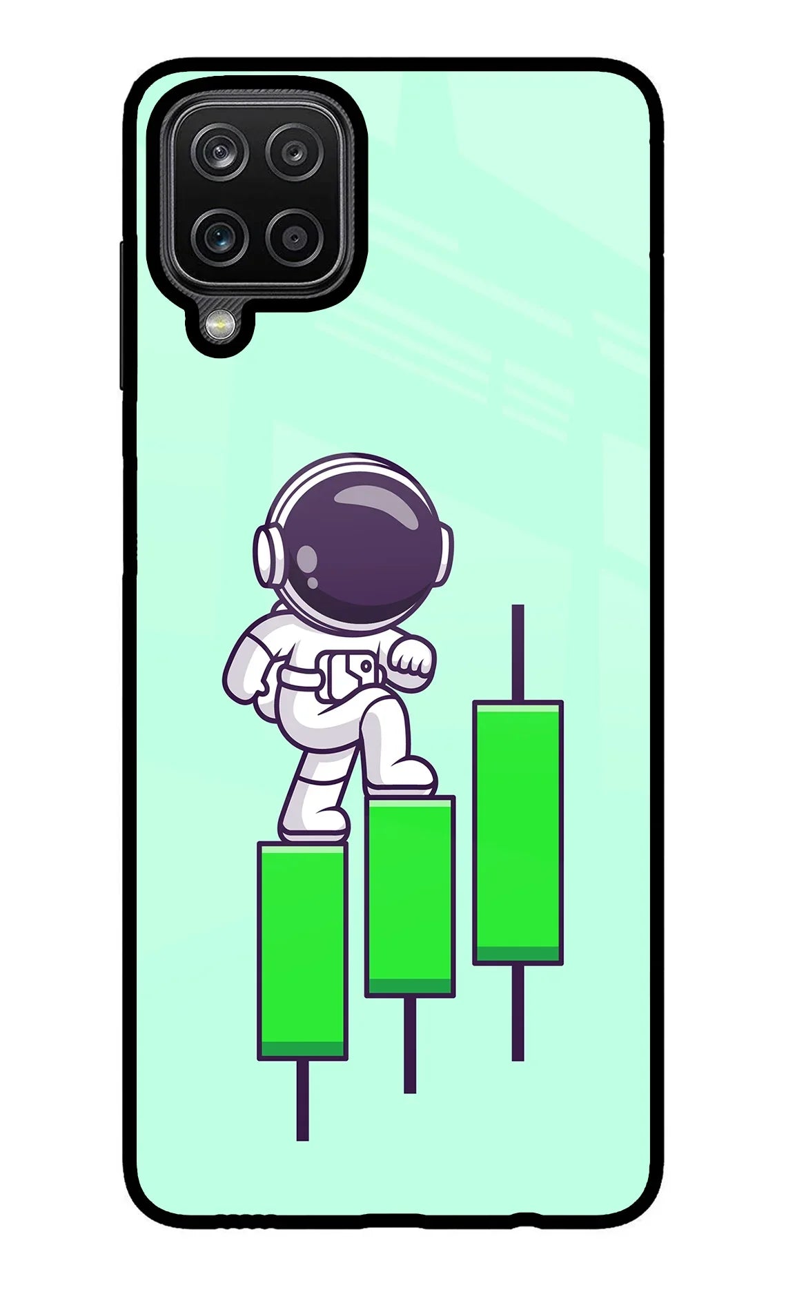 Astronaut Trader Samsung M12/F12 Glass Case