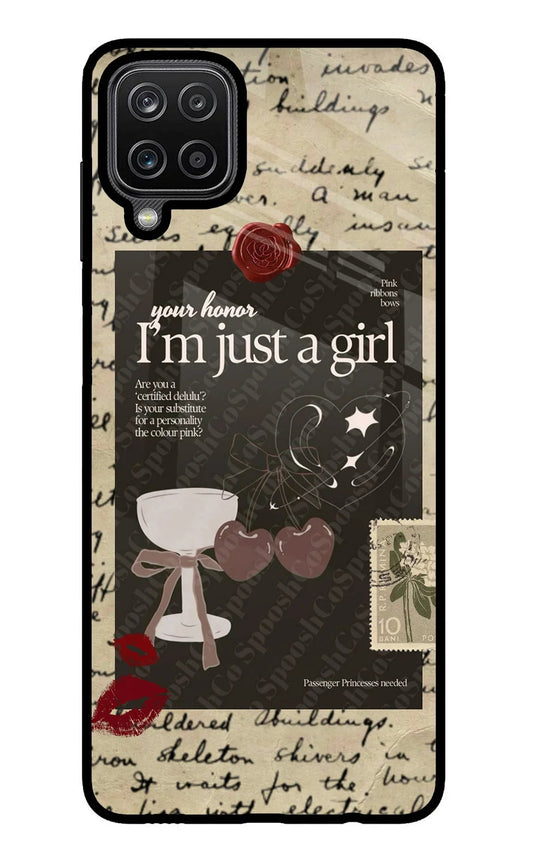 I am just a girl Samsung M12/F12 Glass Case