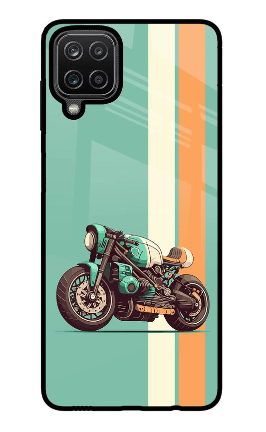 Striped Moto Drift Samsung M12/F12 Glass Case