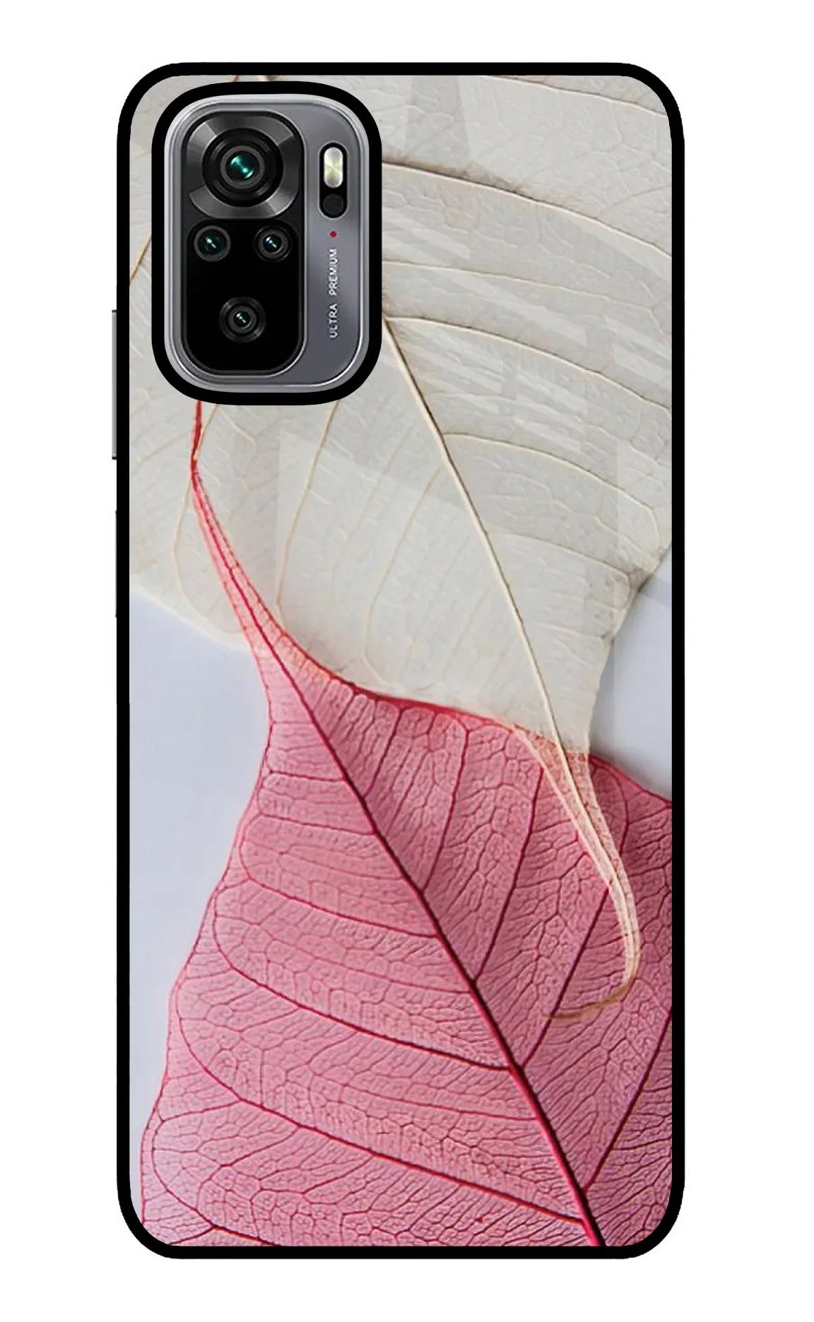 White Pink Leaf Redmi Note 10/10S Back Cover