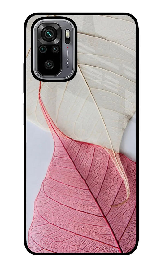 White Pink Leaf Redmi Note 10/10S Back Cover