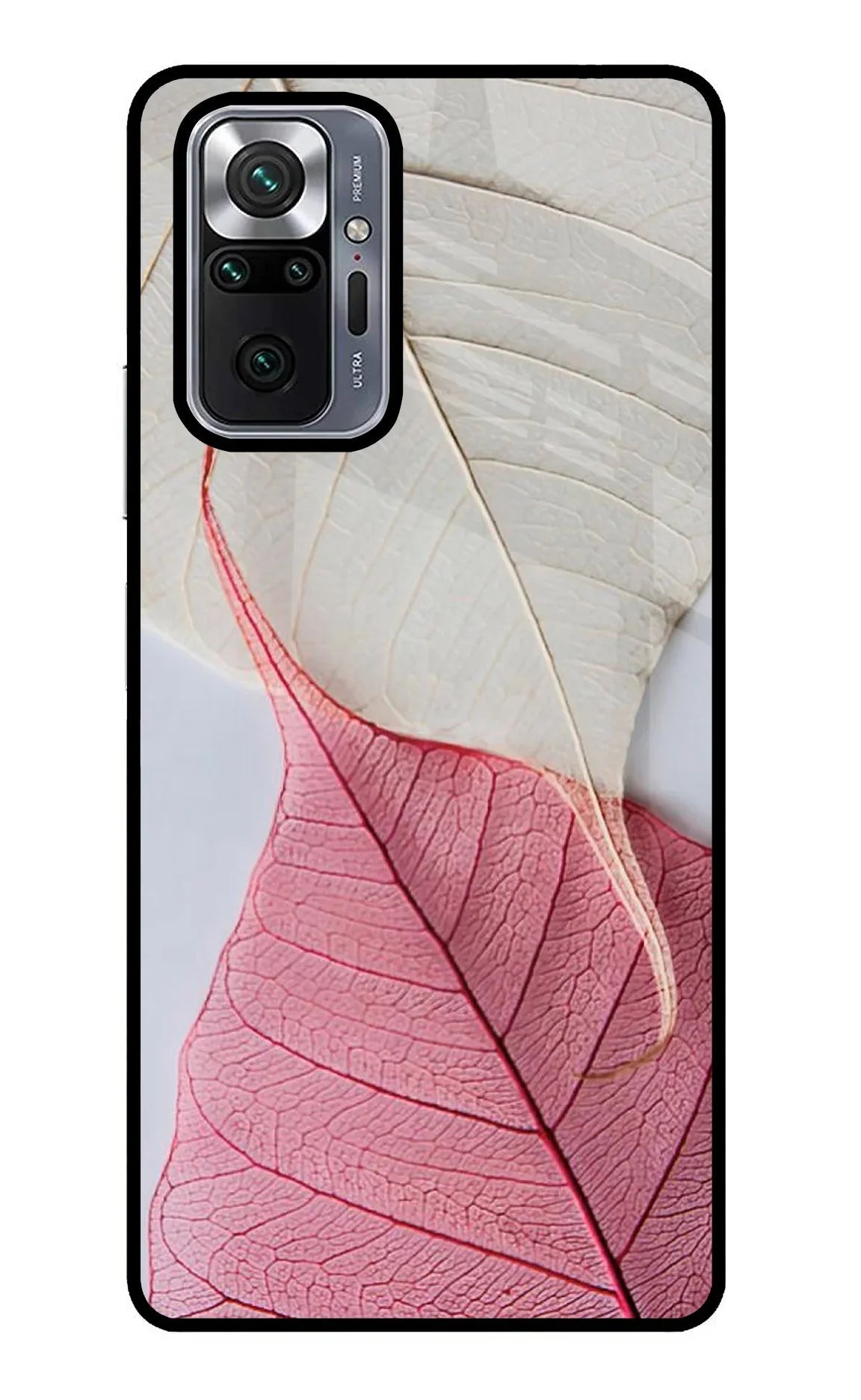 White Pink Leaf Redmi Note 10 Pro Back Cover