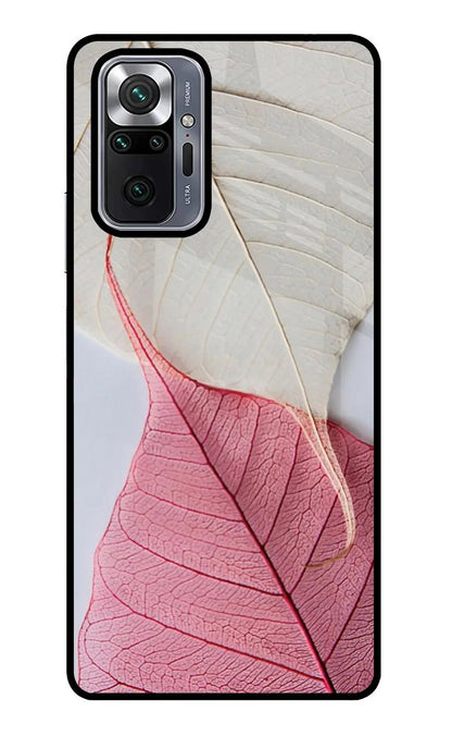 White Pink Leaf Redmi Note 10 Pro Back Cover