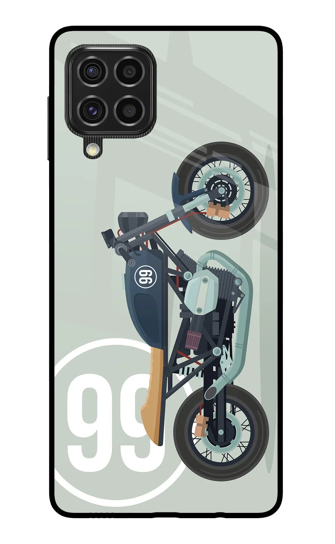 Classic Cafe Racer 99 Samsung F62 Glass Case