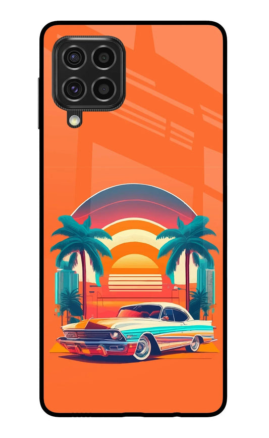 Palm Drive 80s Samsung F62 Glass Case
