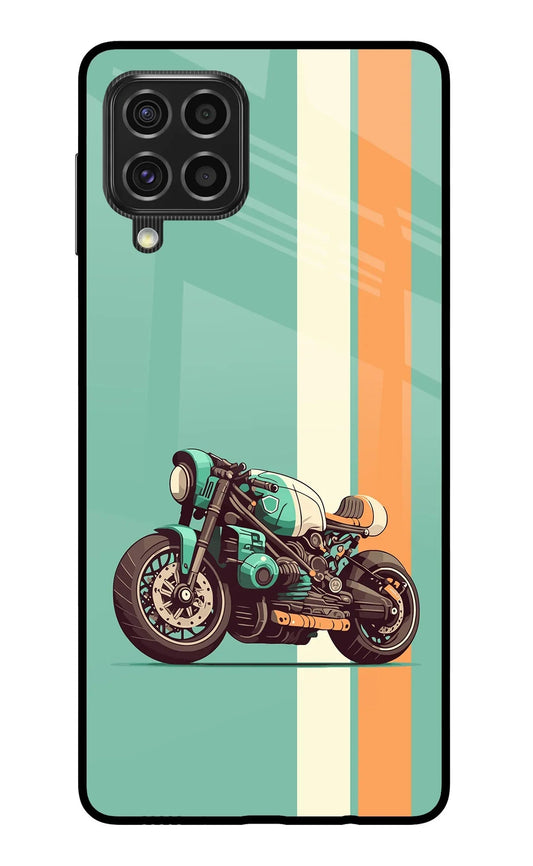 Striped Moto Drift Samsung F62 Glass Case
