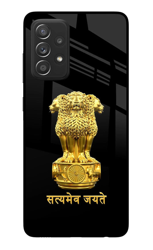 Satyamev Jayate Golden Samsung A52/A52s 5G Glass Case
