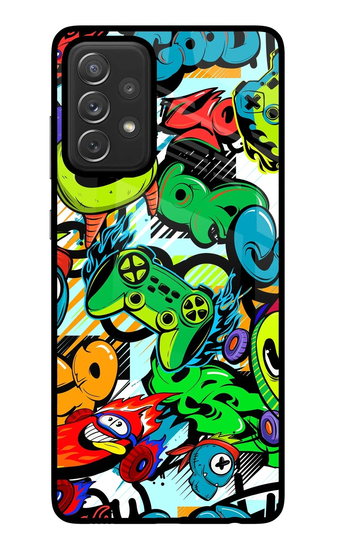 Game Doodle Samsung A72 Glass Case