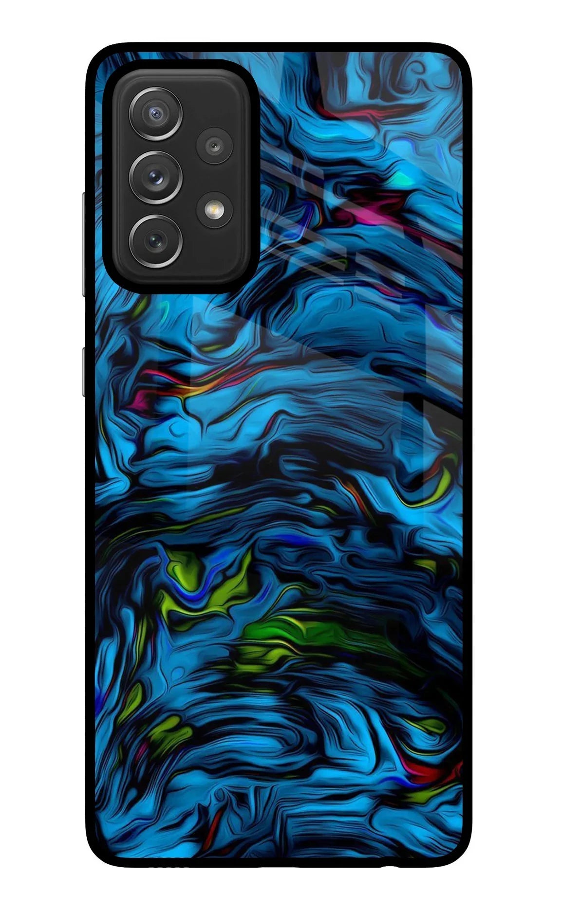Dark Blue Abstract Samsung A72 Glass Case
