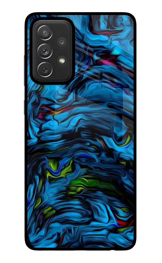 Dark Blue Abstract Samsung A72 Glass Case