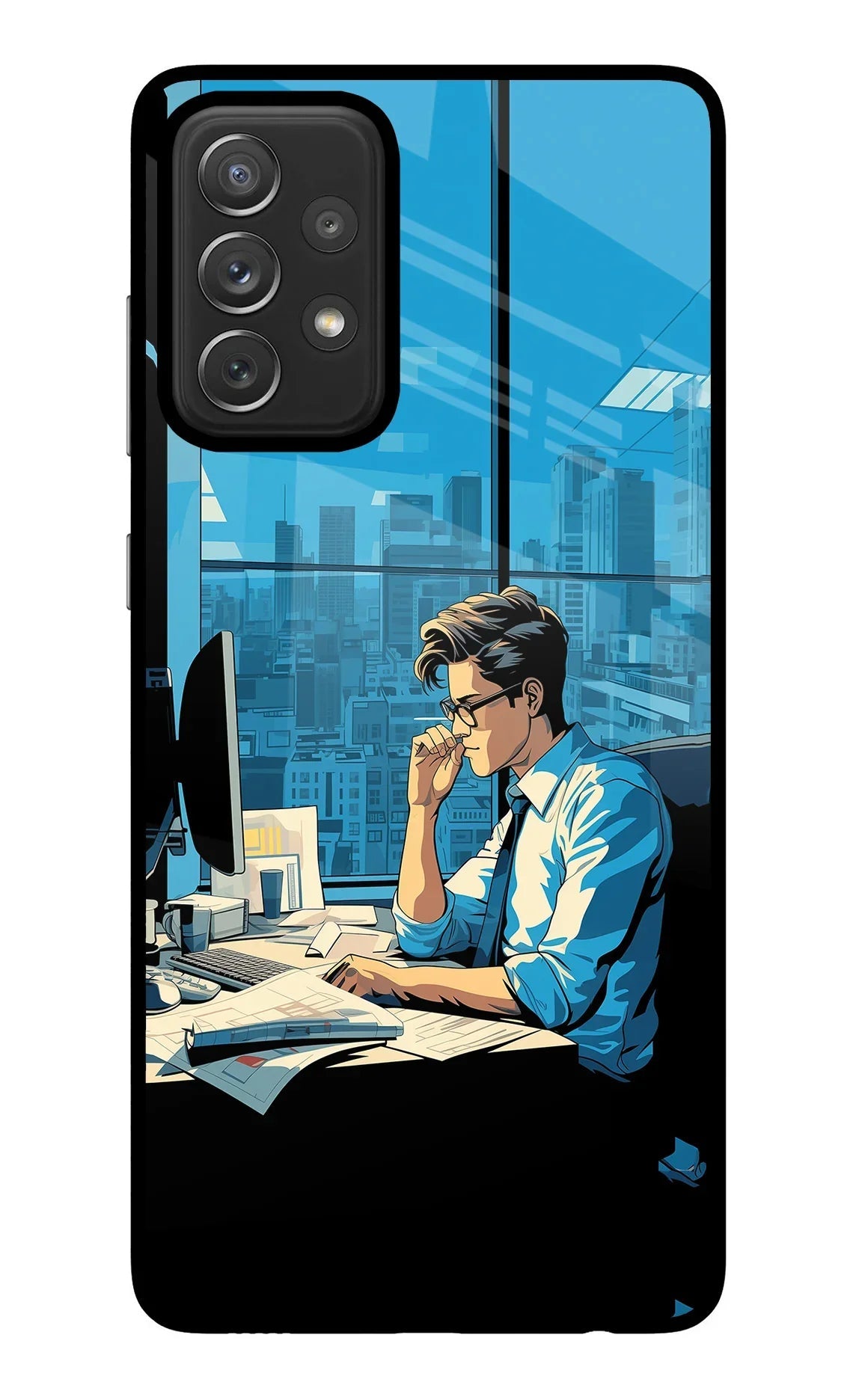 Focused Hustler (AI Generated) Samsung A72 Glass Case