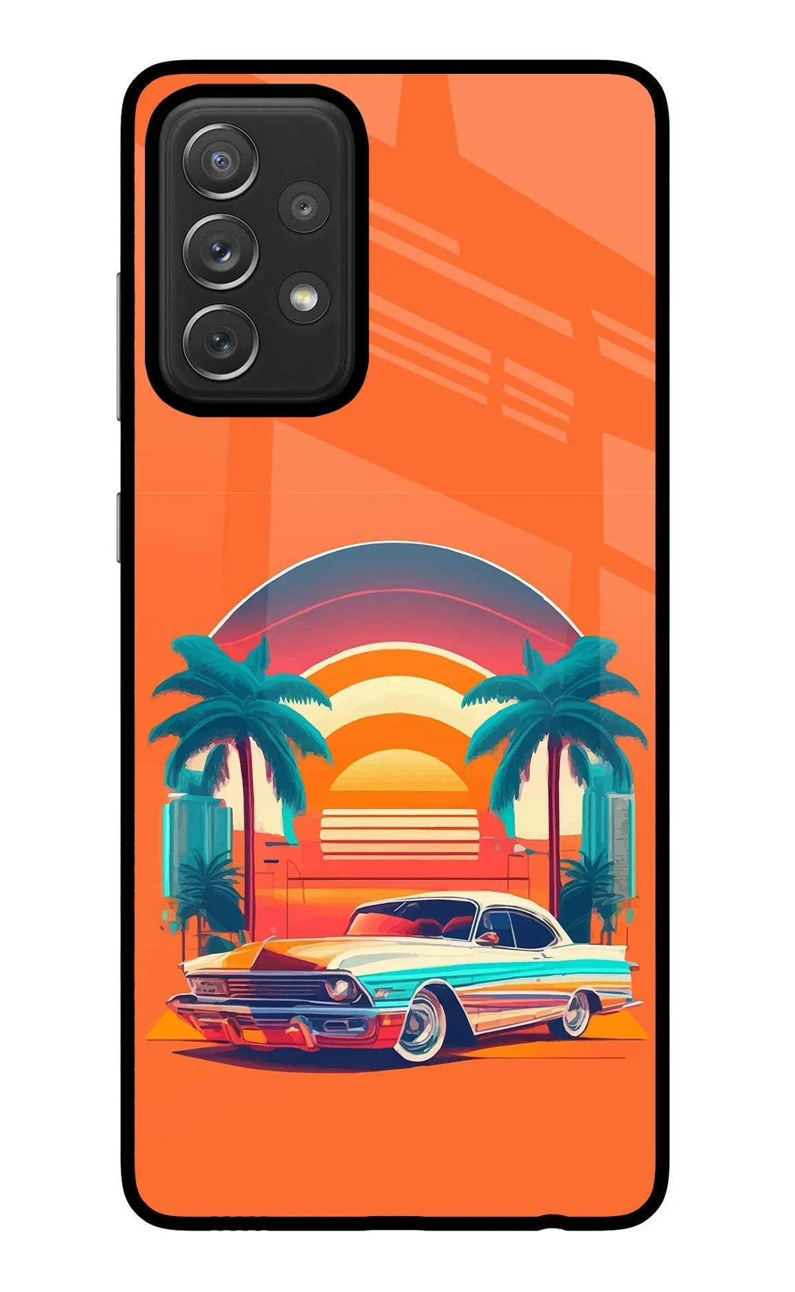 Palm Drive 80s Samsung A72 Glass Case