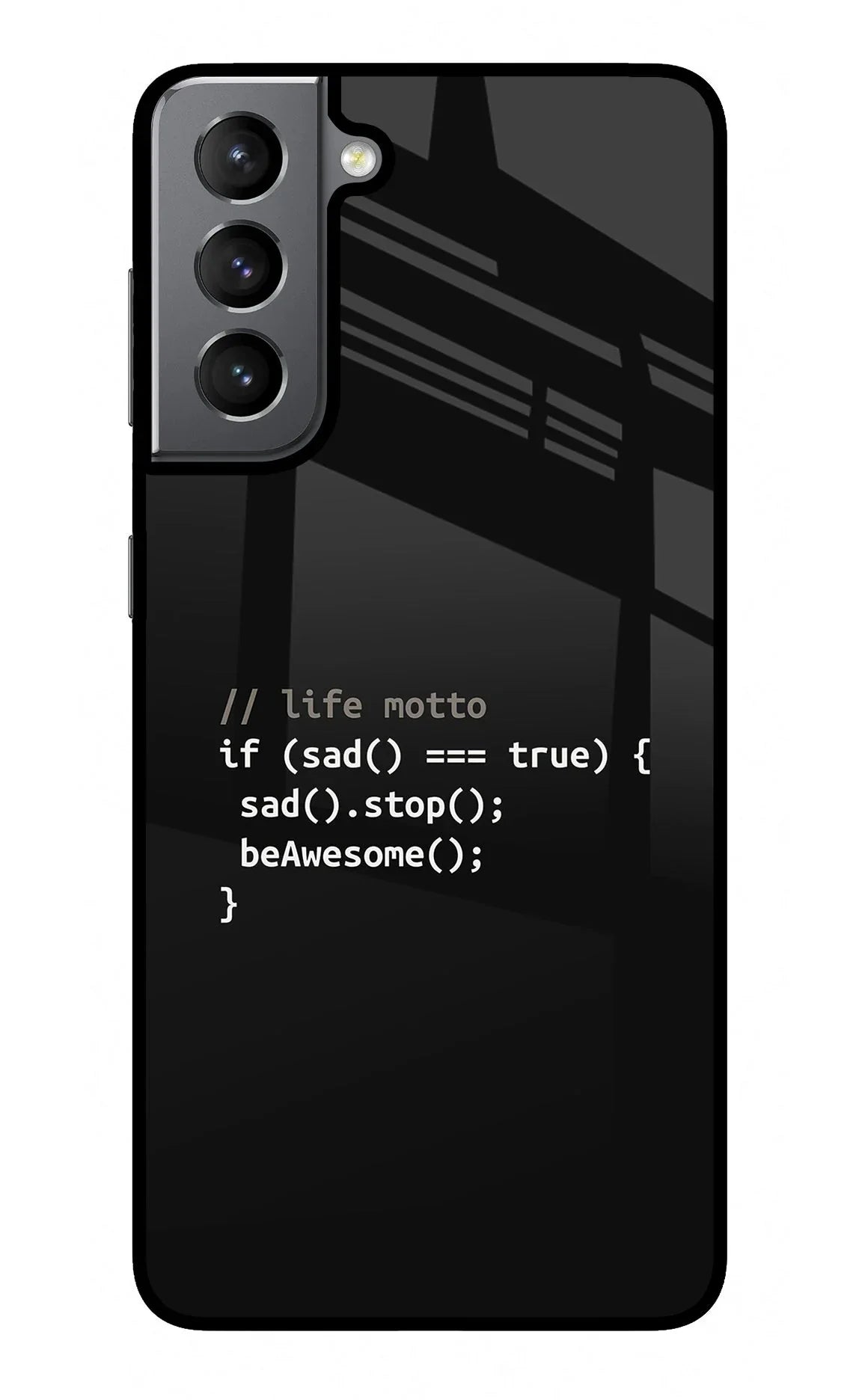 Life Motto Code Samsung S21 Glass Case
