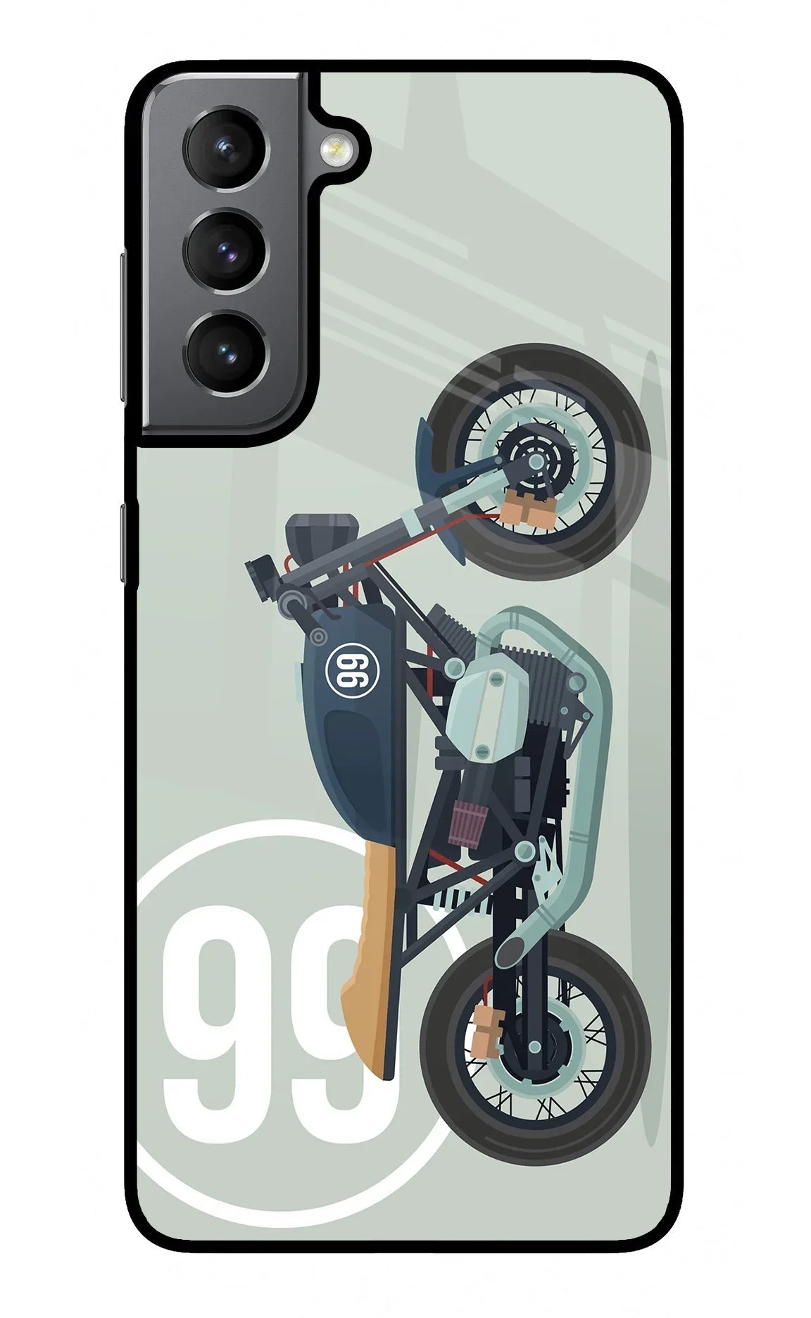 Classic Cafe Racer 99 Samsung S21 Plus Glass Case