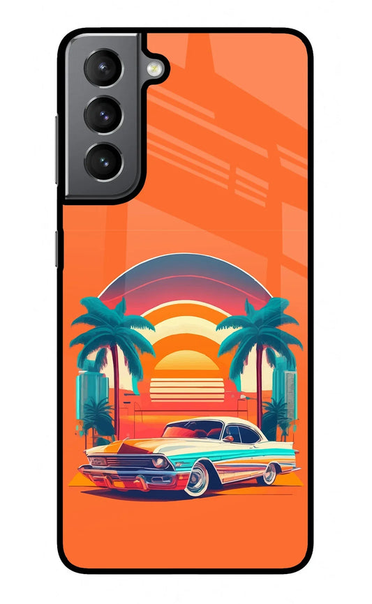 Palm Drive 80s Samsung S21 Plus Glass Case