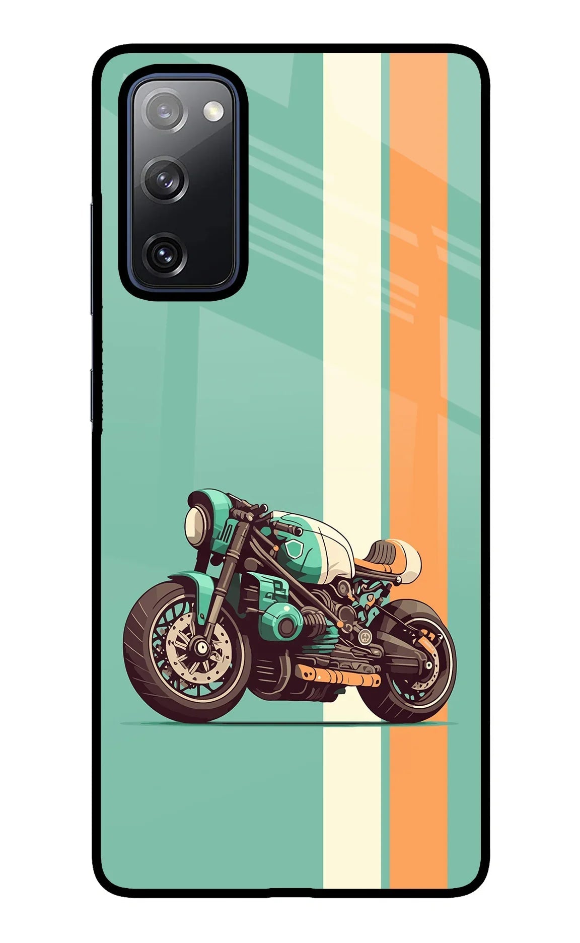 Striped Moto Drift Samsung S20 FE Glass Case