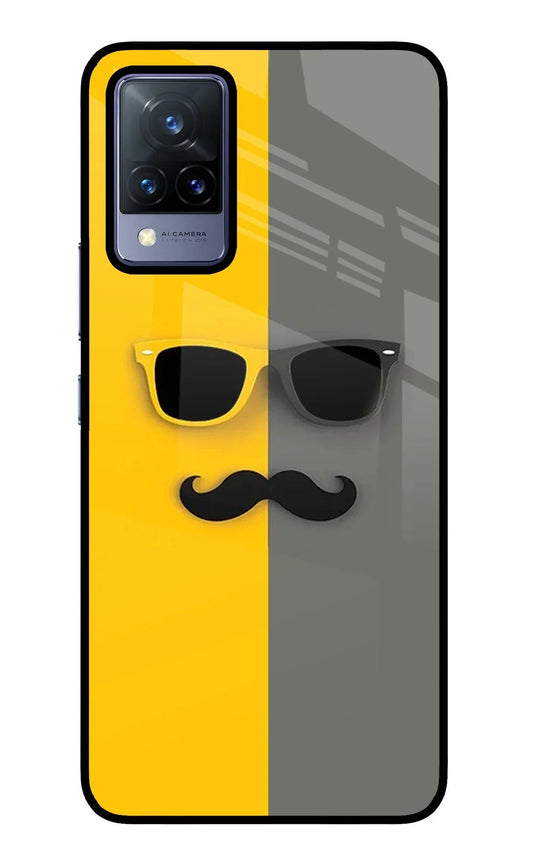 Sunglasses with Mustache Vivo V21 Back Cover