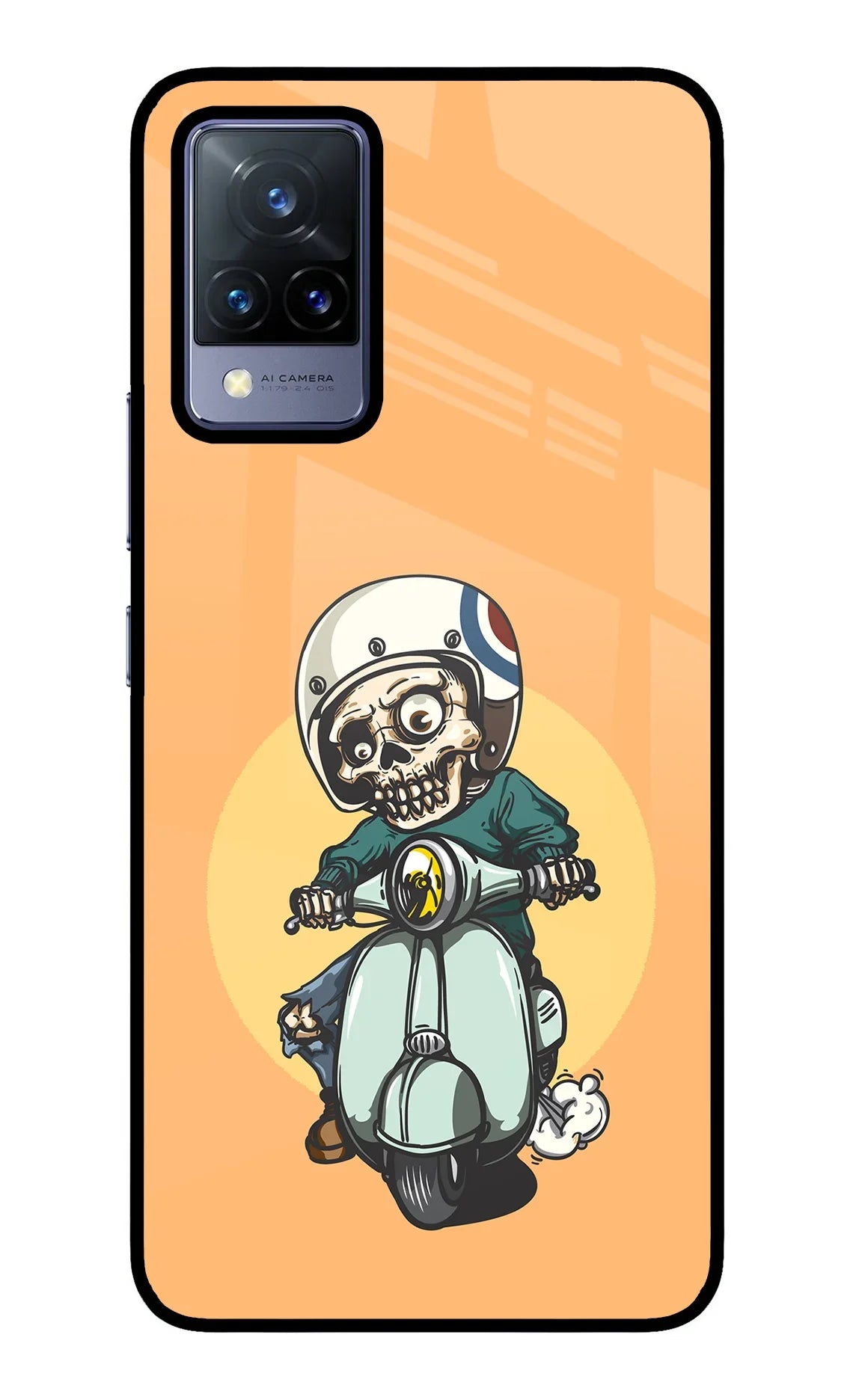 Undead Biker Vivo V21 Glass Case