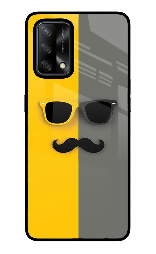 Sunglasses with Mustache Oppo F19/F19s Back Cover