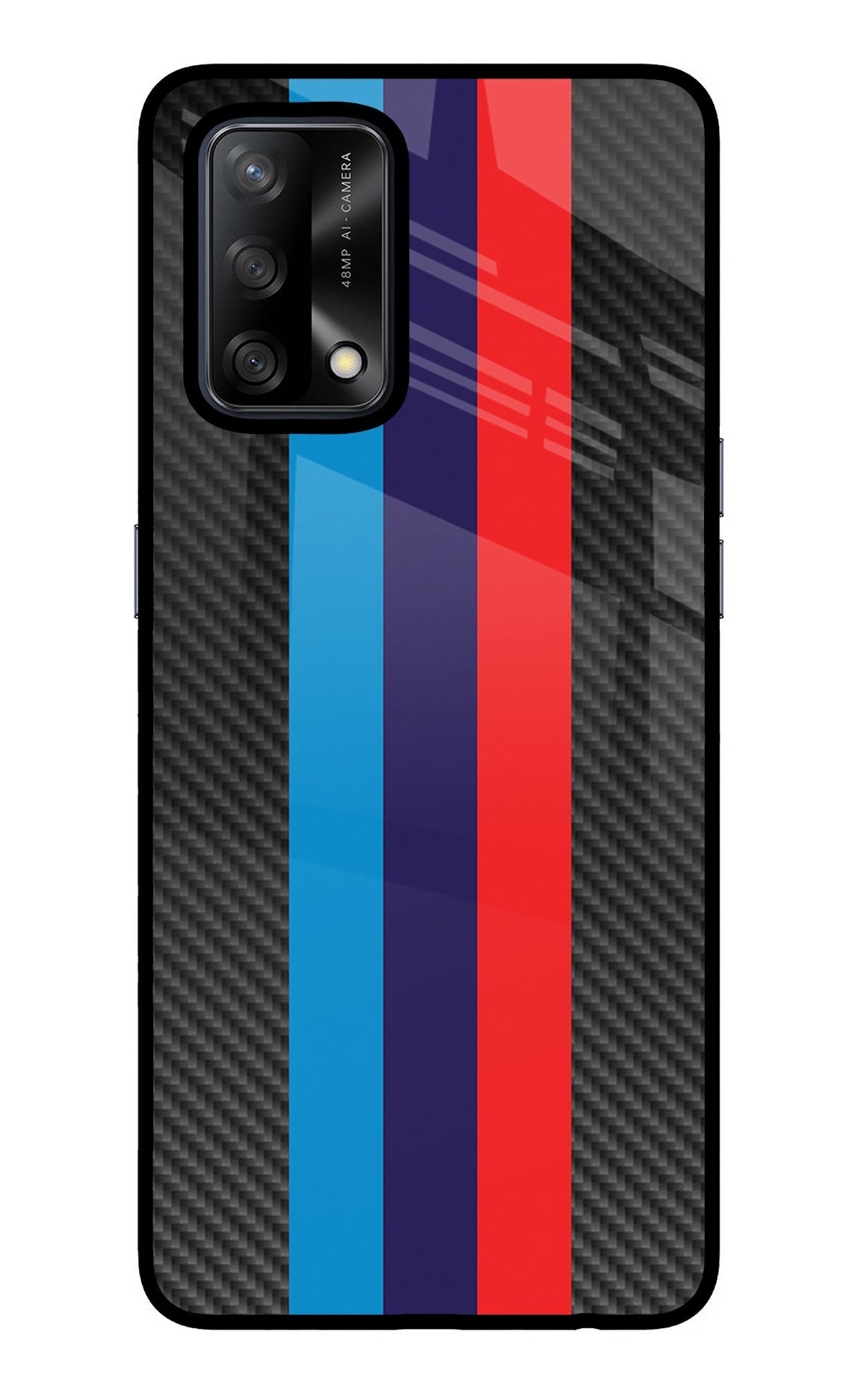 BMW Stripes Pattern Oppo F19/F19s Glass Case