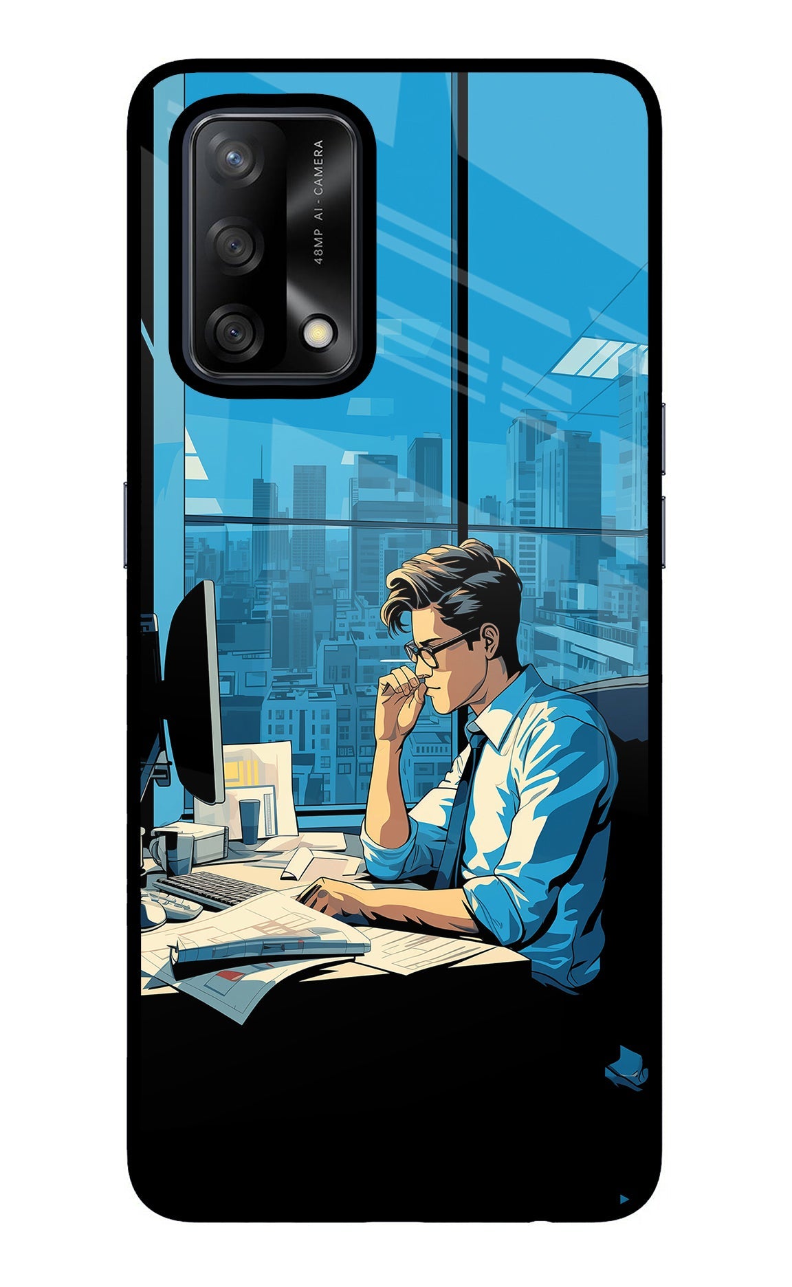 Focused Hustler (AI Generated) Oppo F19/F19s Glass Case