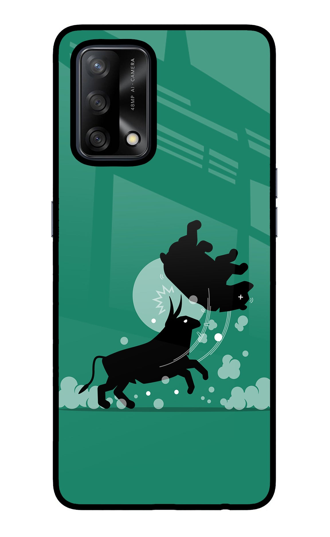Bull Conqueror Oppo F19/F19s Glass Case