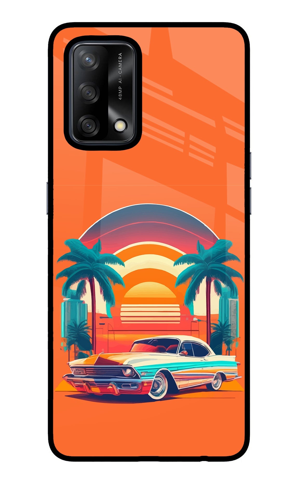 Palm Drive 80s Oppo F19/F19s Glass Case