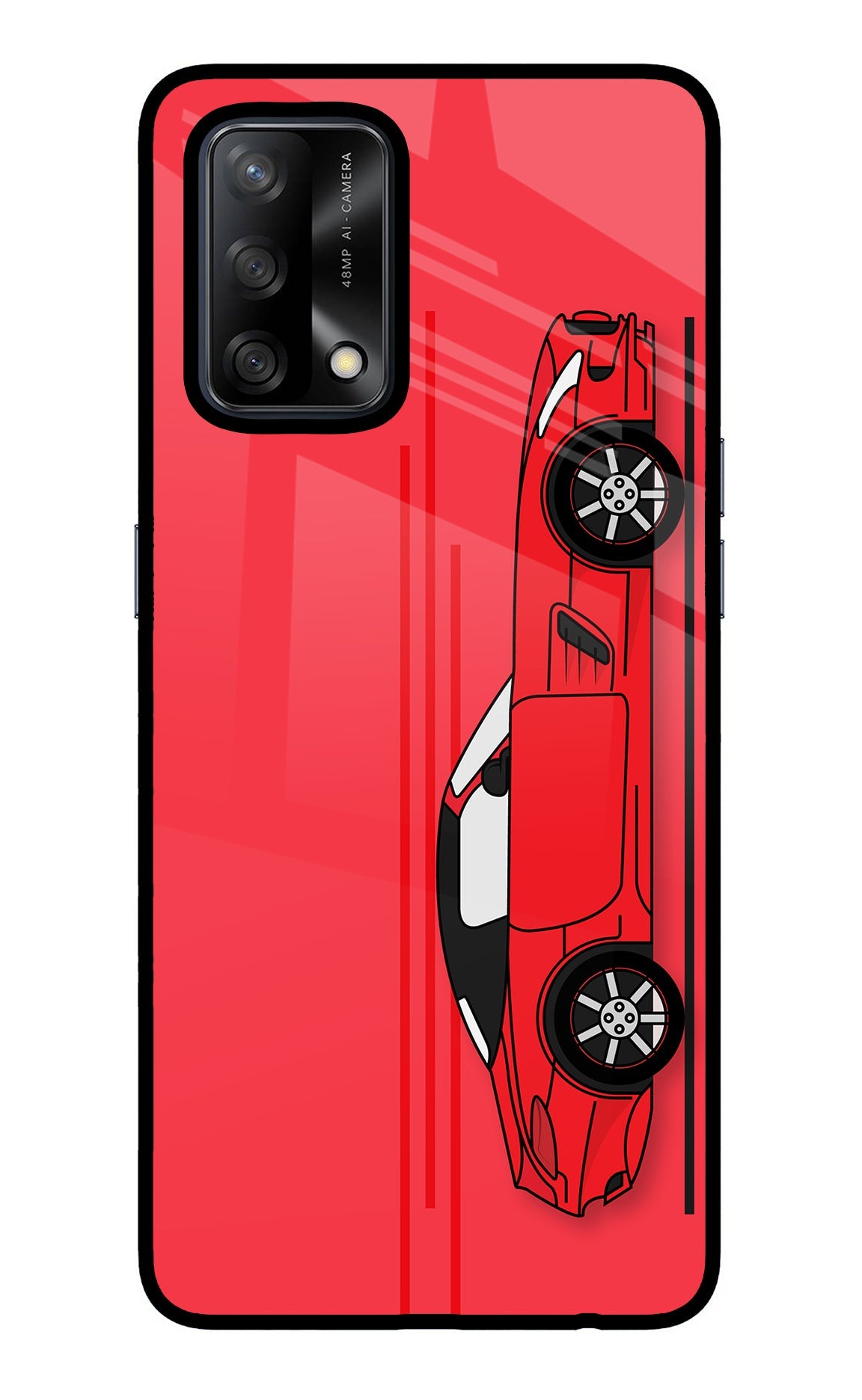 Red Velocity Oppo F19/F19s Glass Case
