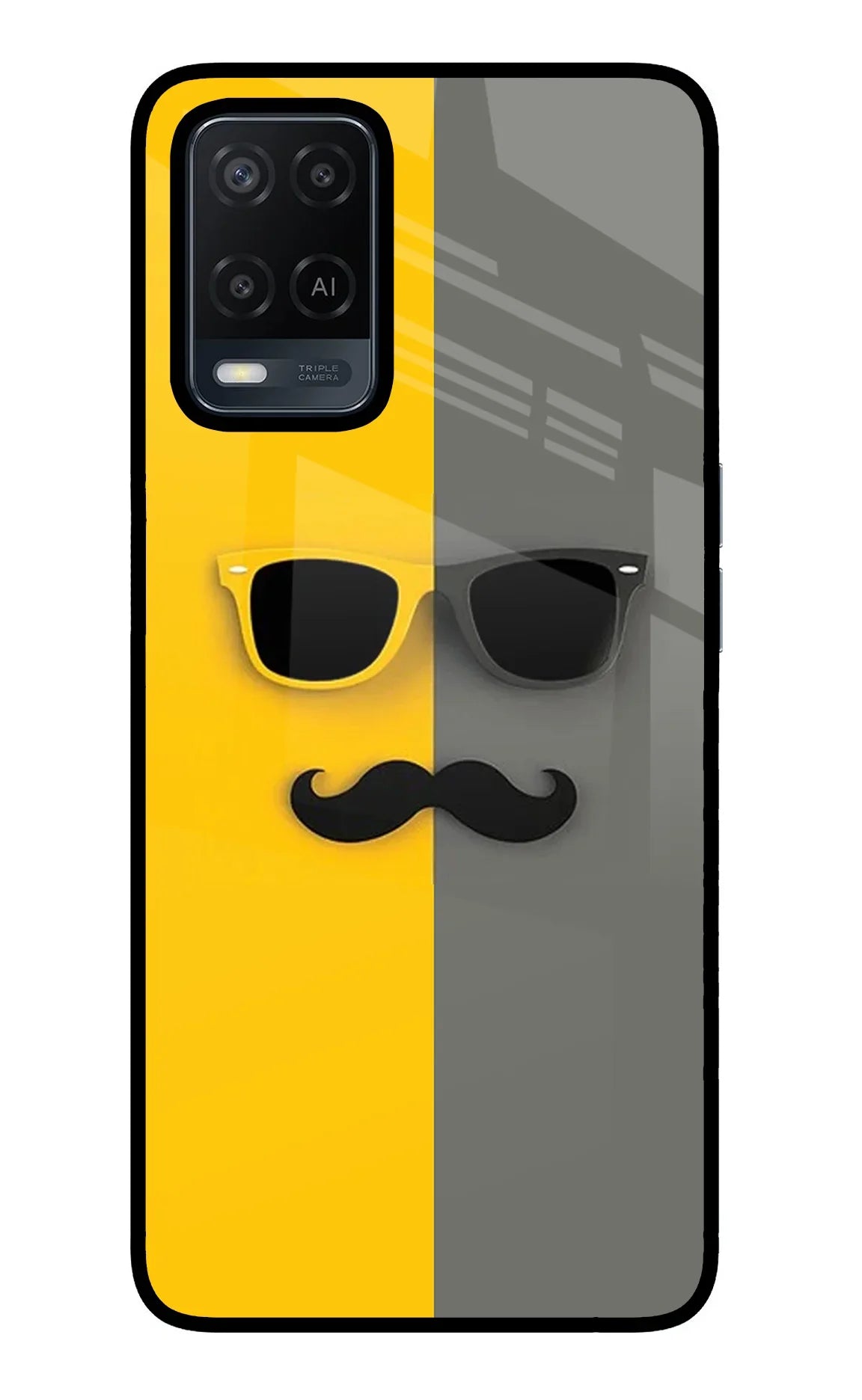 Sunglasses with Mustache Oppo A54 Back Cover