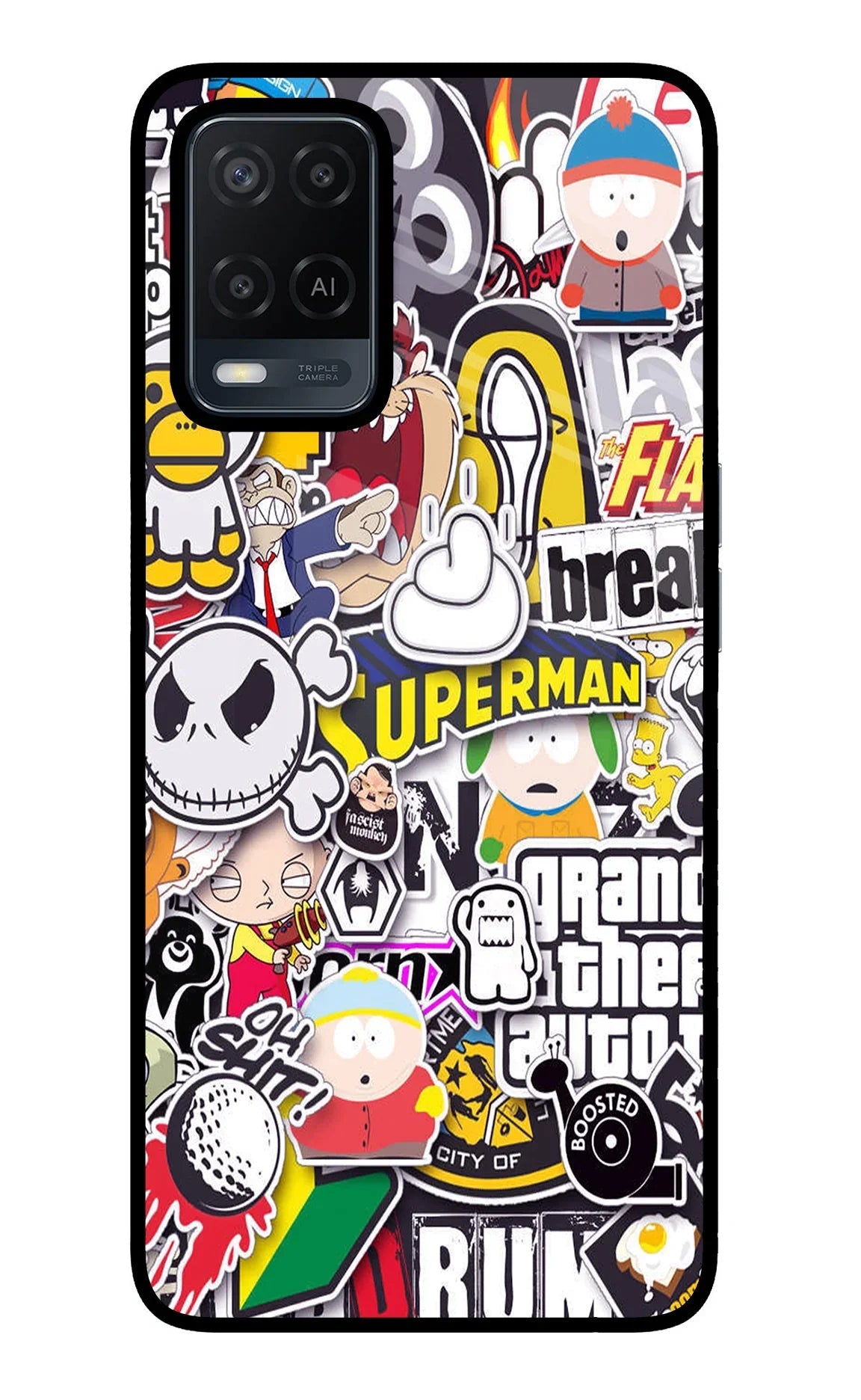 Sticker Bomb Oppo A54 Back Cover