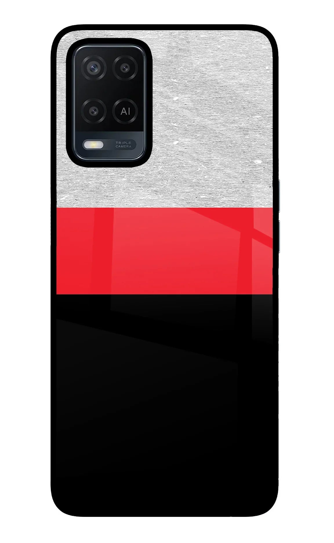 Tri Color Pattern Oppo A54 Back Cover