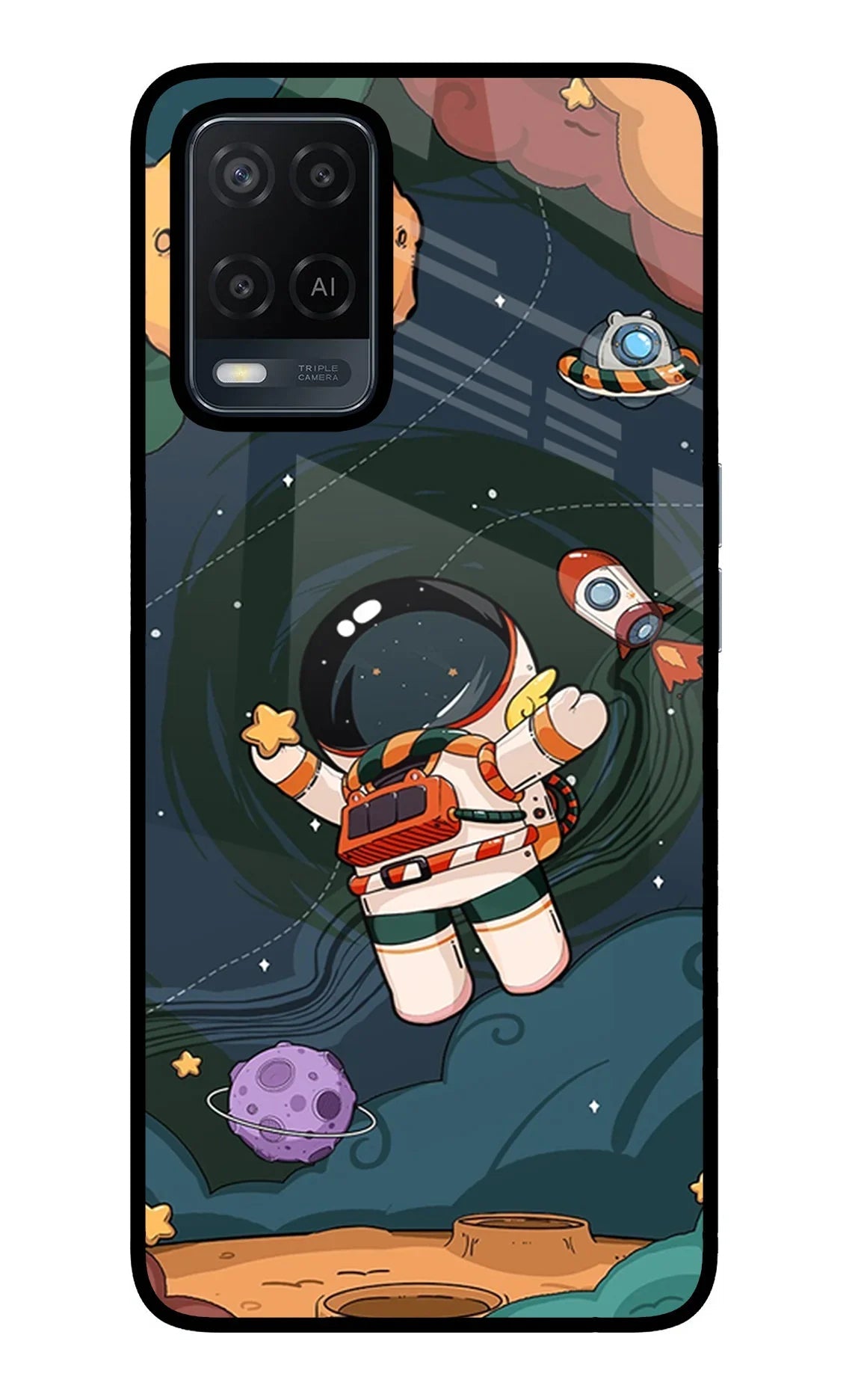 Cartoon Astronaut Oppo A54 Back Cover