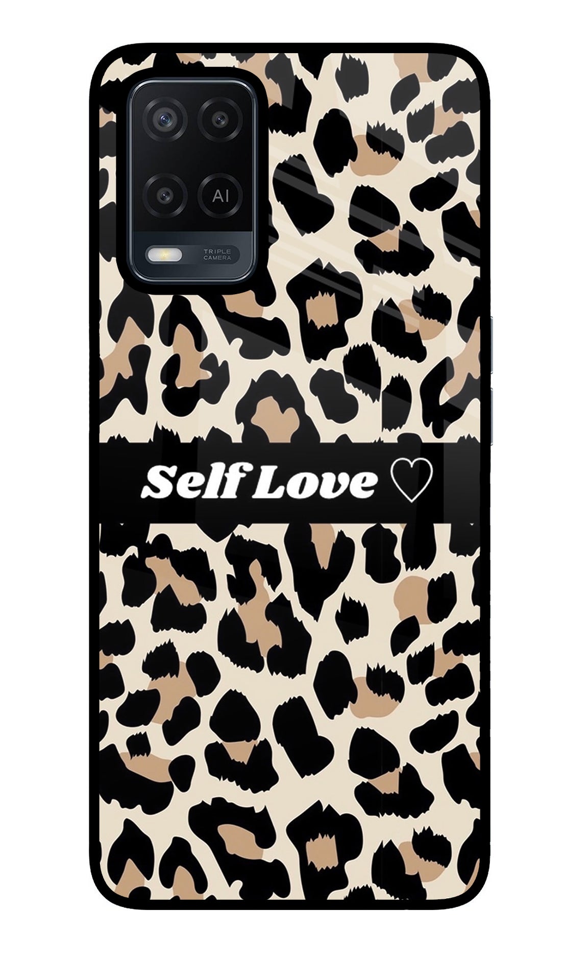 Leopard Print Self Love Oppo A54 Glass Case