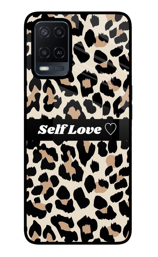 Leopard Print Self Love Oppo A54 Glass Case