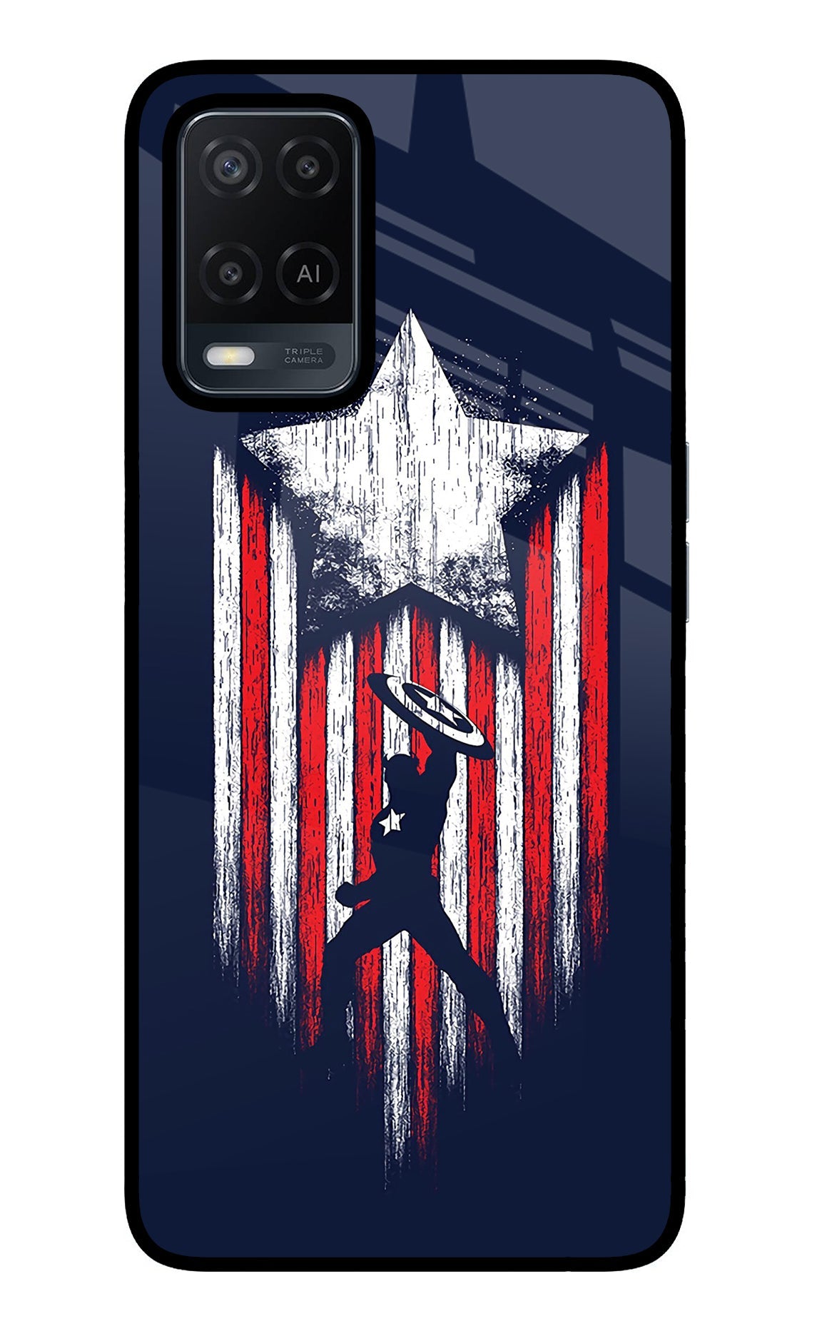 Captain America Marvel Art Oppo A54 Glass Case
