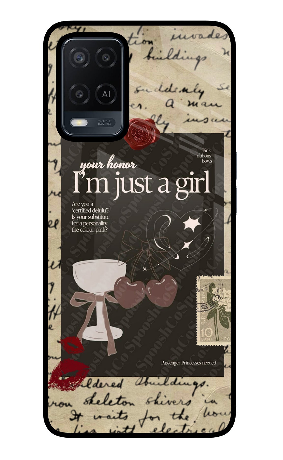 I am just a girl Oppo A54 Glass Case