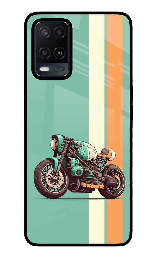 Striped Moto Drift Oppo A54 Glass Case