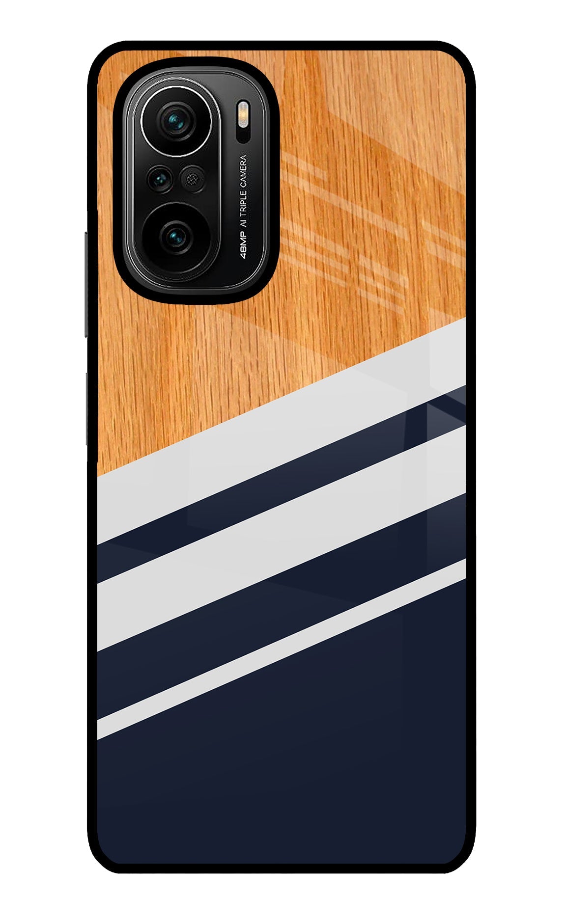 Blue and white wooden Mi 11X/11X Pro Back Cover