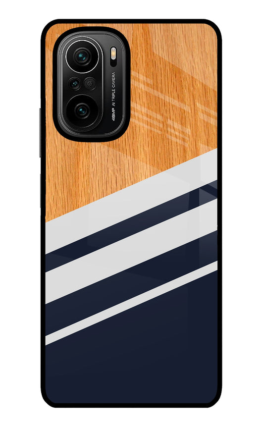 Blue and white wooden Mi 11X/11X Pro Back Cover