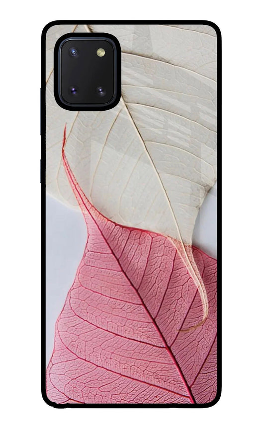 White Pink Leaf Samsung Note 10 Lite Back Cover