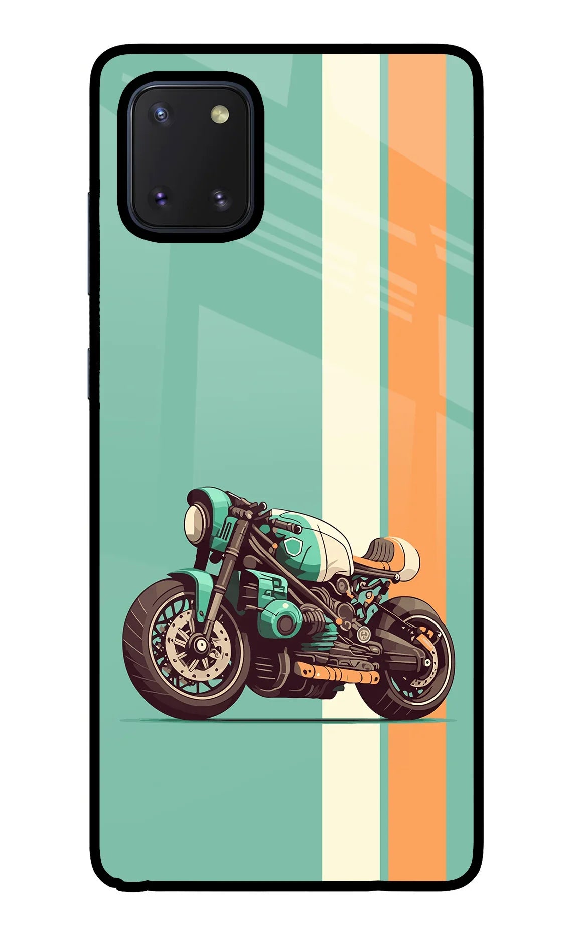 Striped Moto Drift Samsung Note 10 Lite Glass Case