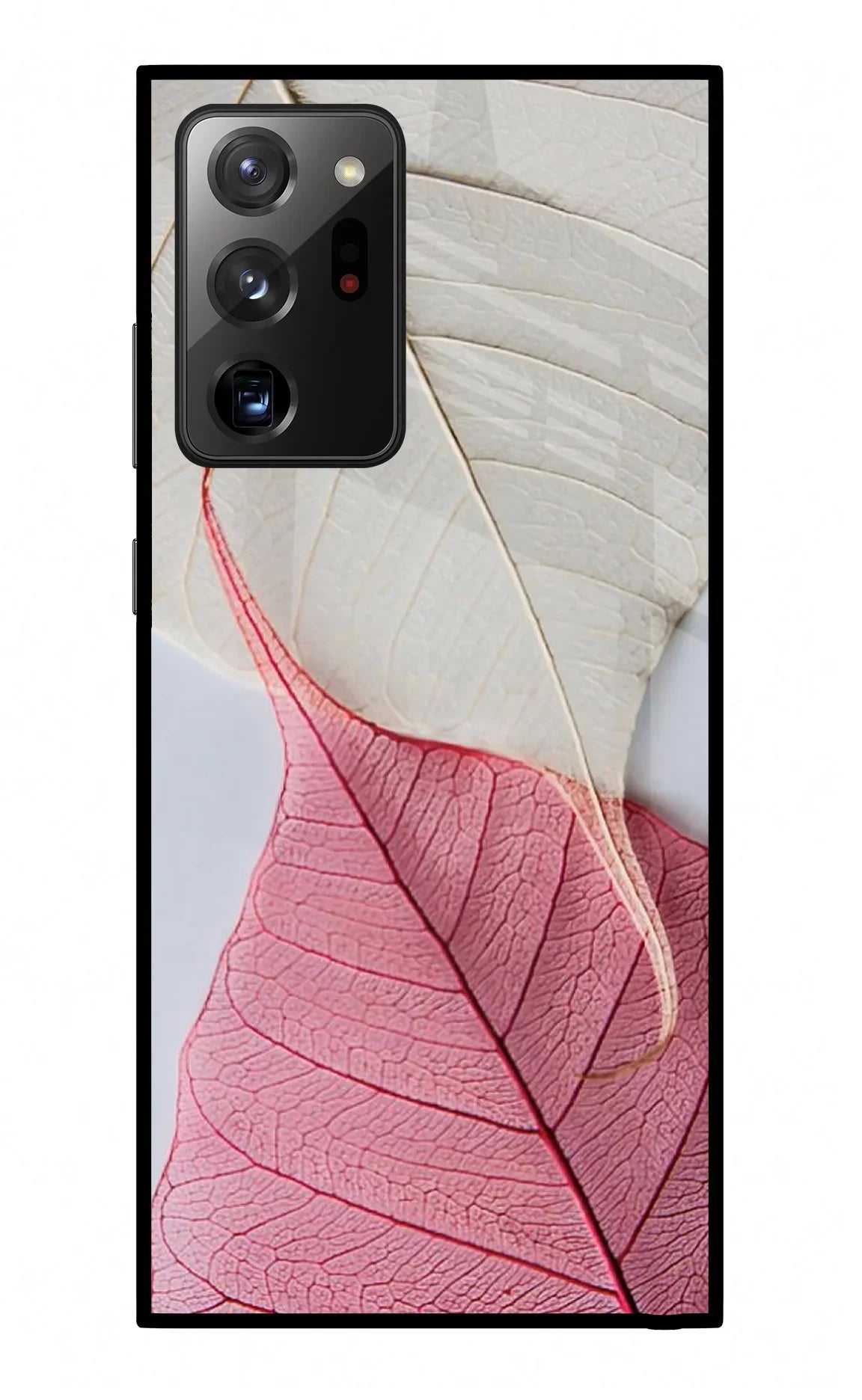 White Pink Leaf Samsung Note 20 Ultra Back Cover