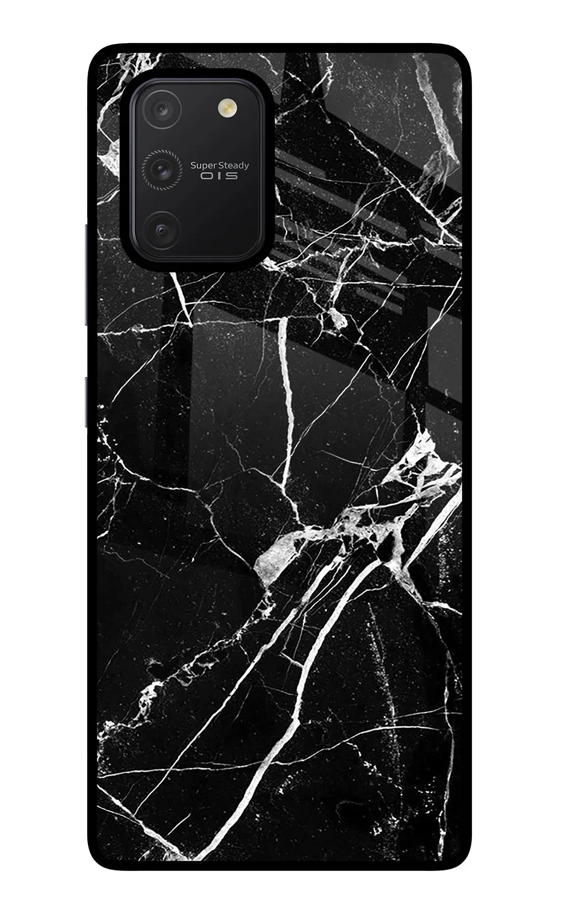 Black Marble Pattern Samsung S10 Lite Glass Case