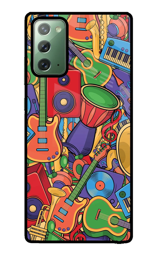Music Instrument Doodle Samsung Note 20 Glass Case