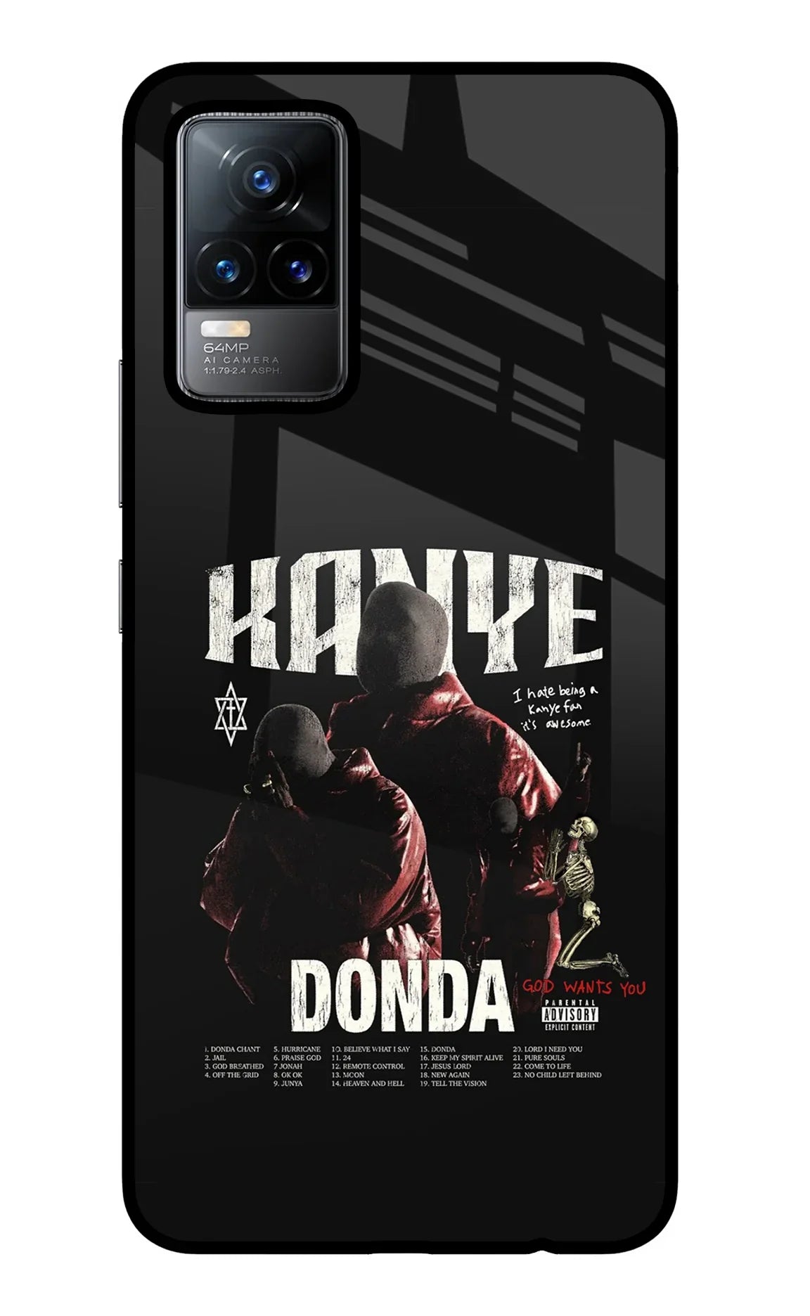 Donda Kanye West Vivo Y73/V21E 4G Glass Case