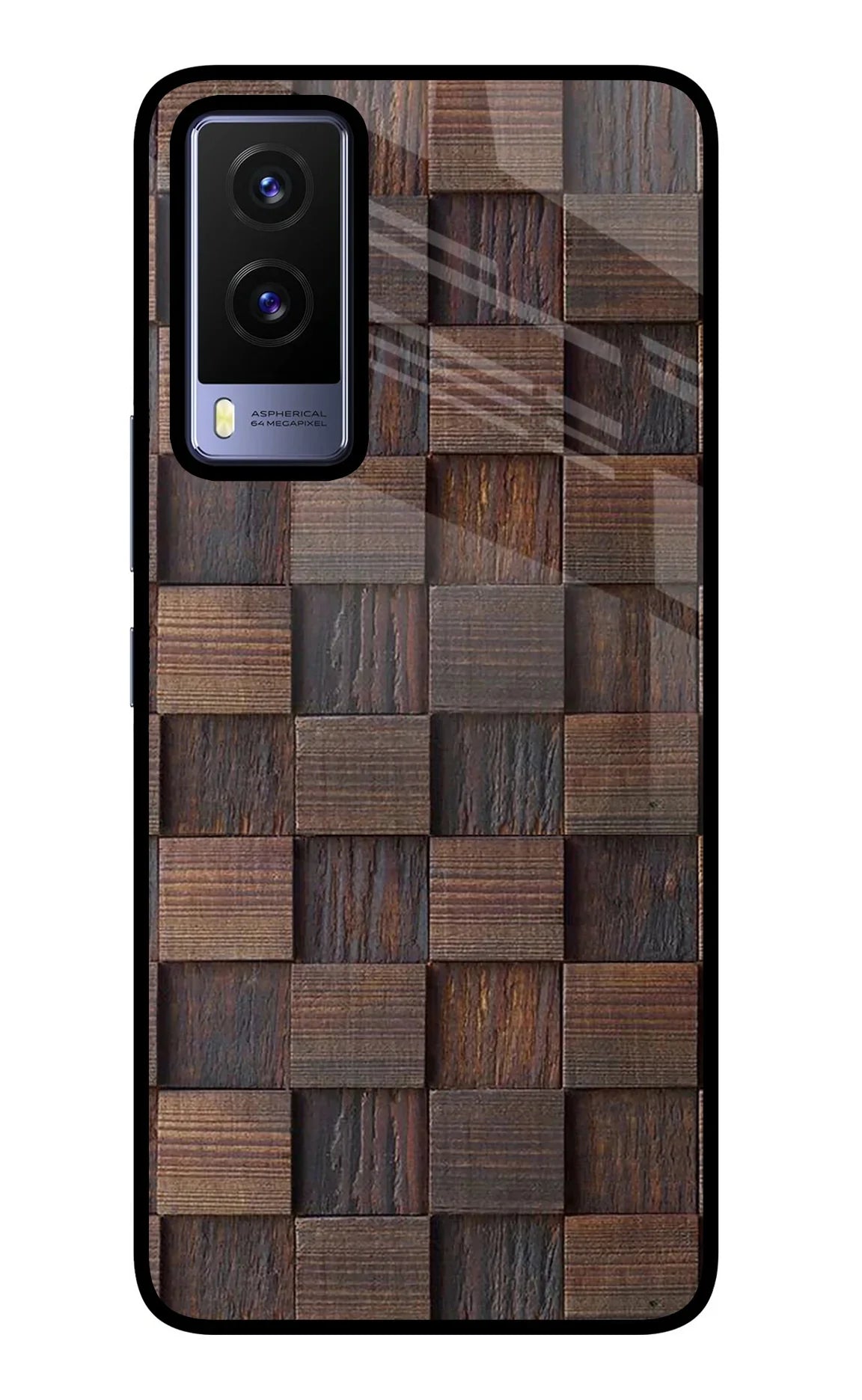 Wooden Cube Design Vivo V21E 5G Back Cover