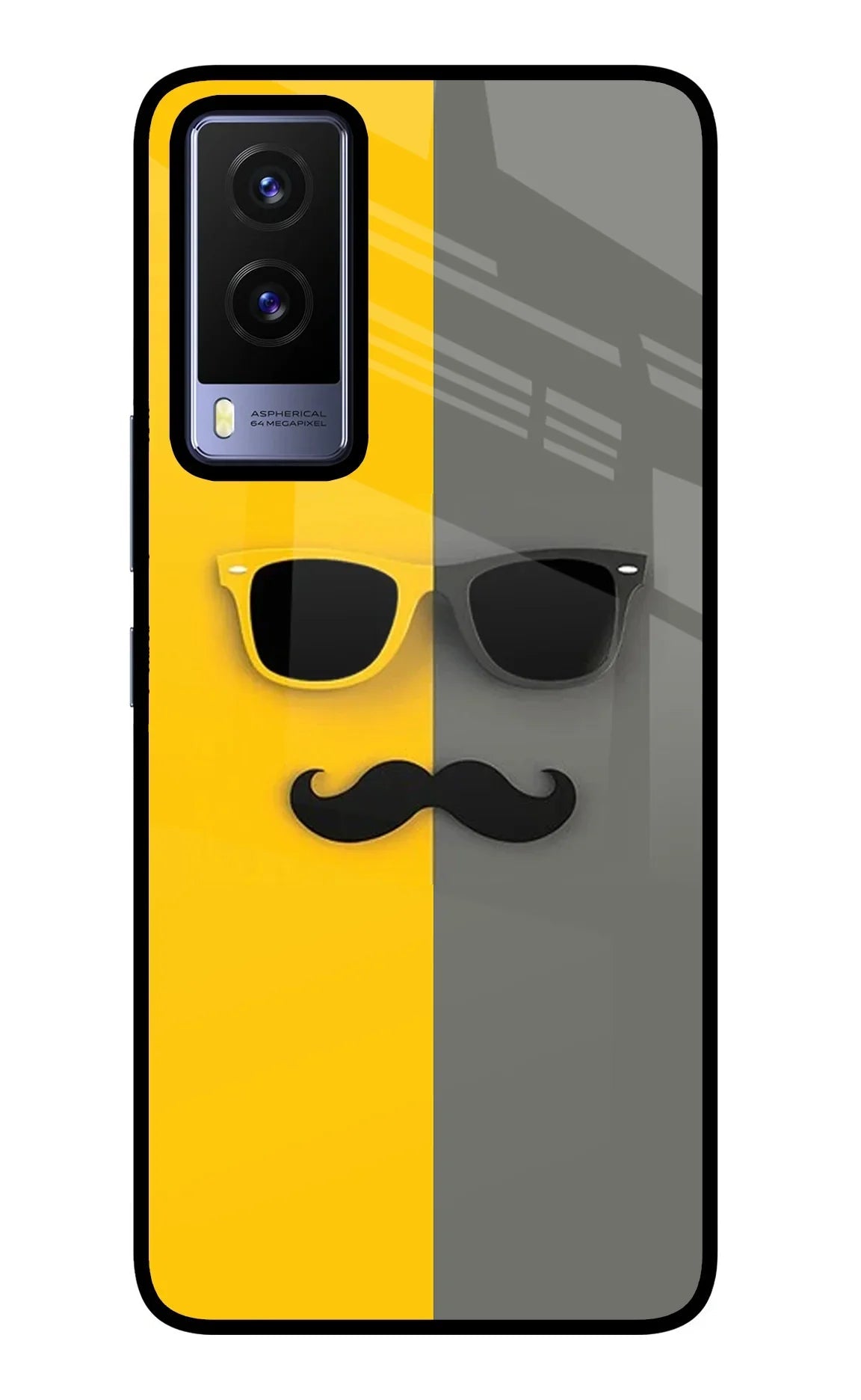 Sunglasses with Mustache Vivo V21E 5G Back Cover