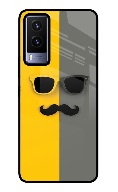 Sunglasses with Mustache Vivo V21E 5G Back Cover
