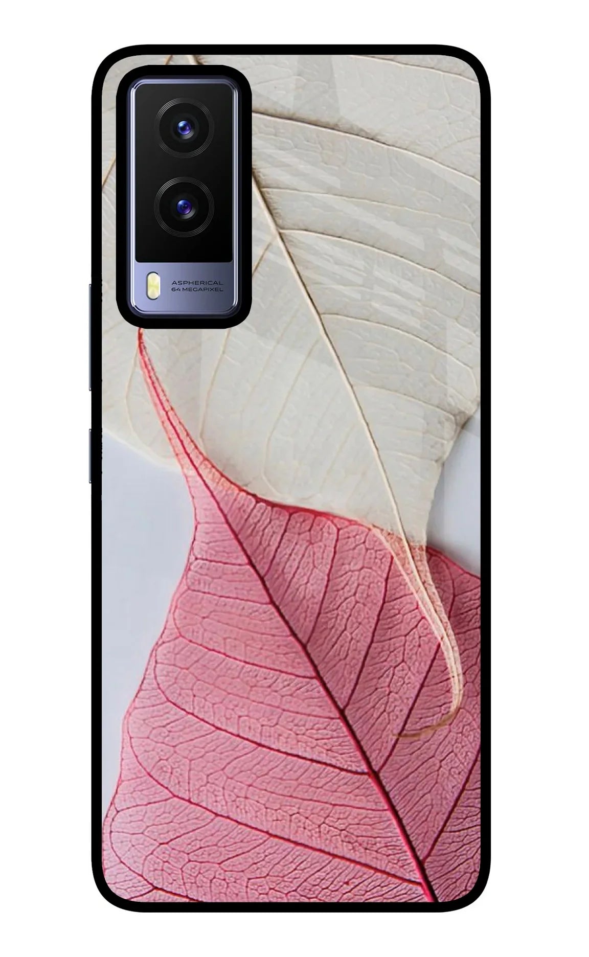 White Pink Leaf Vivo V21E 5G Back Cover