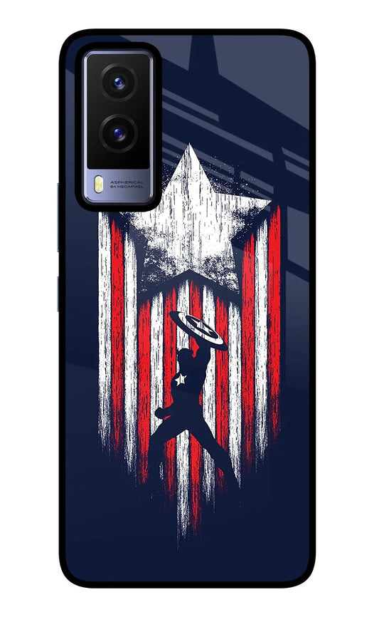 Captain America Marvel Art Vivo V21E 5G Glass Case